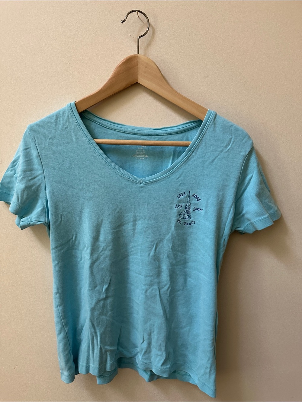 2/$20 Vintage Jessica Light Blue V-Neck Short Sleeve Tee